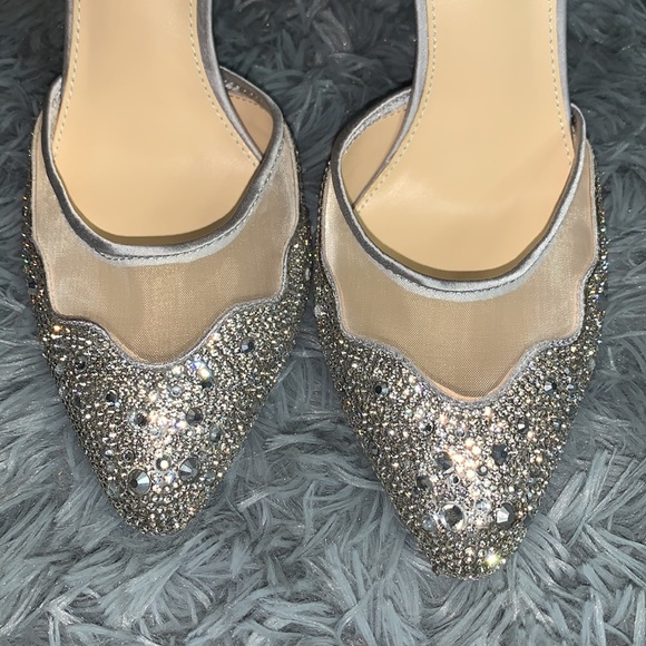 NEW!! Blue by Betsey Johnson SB Iris Silver Rhinestone Heels 8.5 - Picture 12 of 16